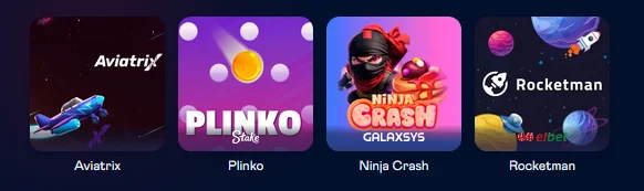 Краш-ігри Aviatrix, Plinko, Ninja Crash і Rocketman у каталозі Вулкан