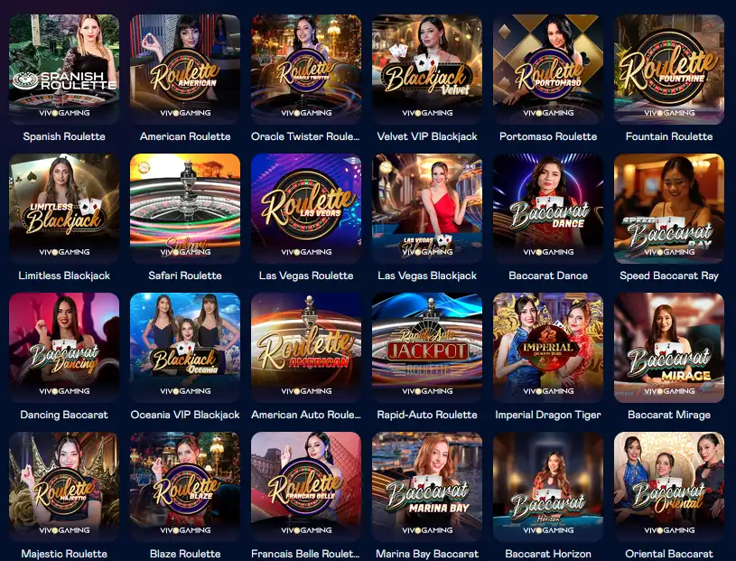 Live-казино Vulkan Casino: столи рулетки, блекджеку та бакари з дилерами